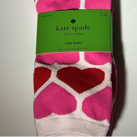 kate spade Accessories - 3-Kate Spade Vibrant Pink Crew Socks